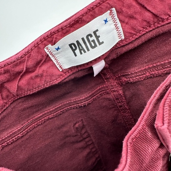 PAIGE Dark Burgundy CIGARETTE SKINNY JEANS Denim Preppy WOMENS 27 - Picture 7 of 7